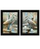 "Marsh Herons I & Sea II" 2-Piece Vignette by Stellar Design Studio, Ready to Hang Framed Print, Black Frame