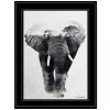 "Elephant Walk" by Andreas Lie, Ready to Hang Framed Print, Black Frame