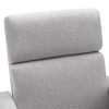 Modern Upholstered Rocker Nursery Chair Plush Seating Glider Swivel Recliner Chair, Gray