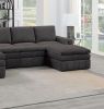 Contemporary 1pc Armless Chair Modular Chair Sectional Sofa Living Room Furniture Mink Morgan Fabric- Suede