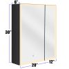 32 X 30 Inch LED Lighted Medicine Cabinet with Mirror for Bathroom Double Door Surface Wall Mount Flip-Out Magnifying Mirror Door Storage Defogger 3 C