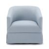 Earl Sky Blue Skirted Swivel Chair