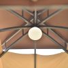 10ft W*12ft L Outdoor Double Vents Gazebo Patio Metal Canopy with Screen and LED Lights for Backyard, Poolside, Brown