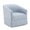 Earl Sky Blue Skirted Swivel Chair