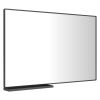 Modern Bathroom Mirror With Storage Shelf Rectangular Black Wall Mirrors for Bathroom Living Room Bedroom Hanging Mirror Aluminum Frame 48x30 Inch