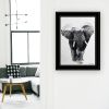 "Elephant Walk" by Andreas Lie, Ready to Hang Framed Print, Black Frame