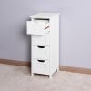 White Bathroom Storage Cabinet, Freestanding Cabinet with Drawers