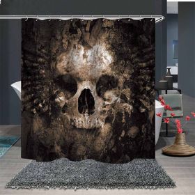 Skull Digital Print Shower Curtain (Option: 2color-150x180cm)