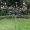 30cm/11.81in Courtyard Garden Lawn Outdoor Decoration, Unique Wind Collector Magic Kinetic Energy Metal Windmill Spinner Solar Wind Catcher