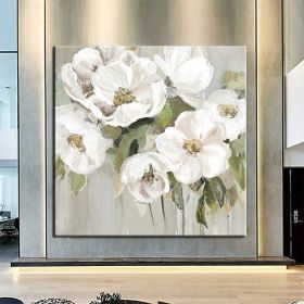 Hand Painted Oil Paintings Hand Painted Wall Art Flower Modern Abstract Living Room Hallway Bedroom Luxurious Decorative Painting (Style: 1, size: 60x60cm)