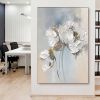 Handmade Oil Painting Fancy Wall Art Personalized Gifts Abstract White Floral Painting On canvas Large Flower Oil Painting Minimalist Modern Living Ro