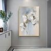 Handmade Oil Painting Fancy Wall Art Personalized Gifts Abstract White Floral Painting On canvas Large Flower Oil Painting Minimalist Modern Living Ro