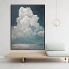 Hand Painted Oil Painting White Cloud Textured Wall Art Blue Sky Painting Cloud Painting Minimalist Cloud Wall Art White Cloud Art Blue Sky Wall Art N