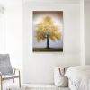 Hand Painted Oil Painting Original Tree Painting on Canvas Large Abstract Gold Big Tower Tree Landscape Acrylic Oil Painting Modern Living Room Wall A