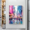 Hand Painted Oil Painting Abstract Cityscape Oil Painting on Canvas Original Urban Scenery Painting Modern Building Art Living room Wall Decor Custom