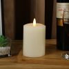 Flameless Flickering LED Candles Battery Operated with 6H Timer, Warm Light Real Wax Pillar Votive 3D Wick Candles, Perfect for Party/Wedding/Home Dec