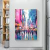 Hand Painted Oil Painting Abstract Cityscape Oil Painting on Canvas Original Urban Scenery Painting Modern Building Art Living room Wall Decor Custom