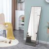 Brown Solid Wood Frame Full-length Mirror, Dressing Mirror, Bedroom Home Porch, Decorative Mirror, Clothing Store, Floor Mounted Large Mirror, Wall Mo