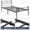 Jocelyn Modern Scroll Metal Platform Twin Bed, Black