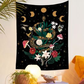 European Retro Mushroom Hanging Cloth Plant Homestay Tapestry (Option: L-95X75CMInstallation package)